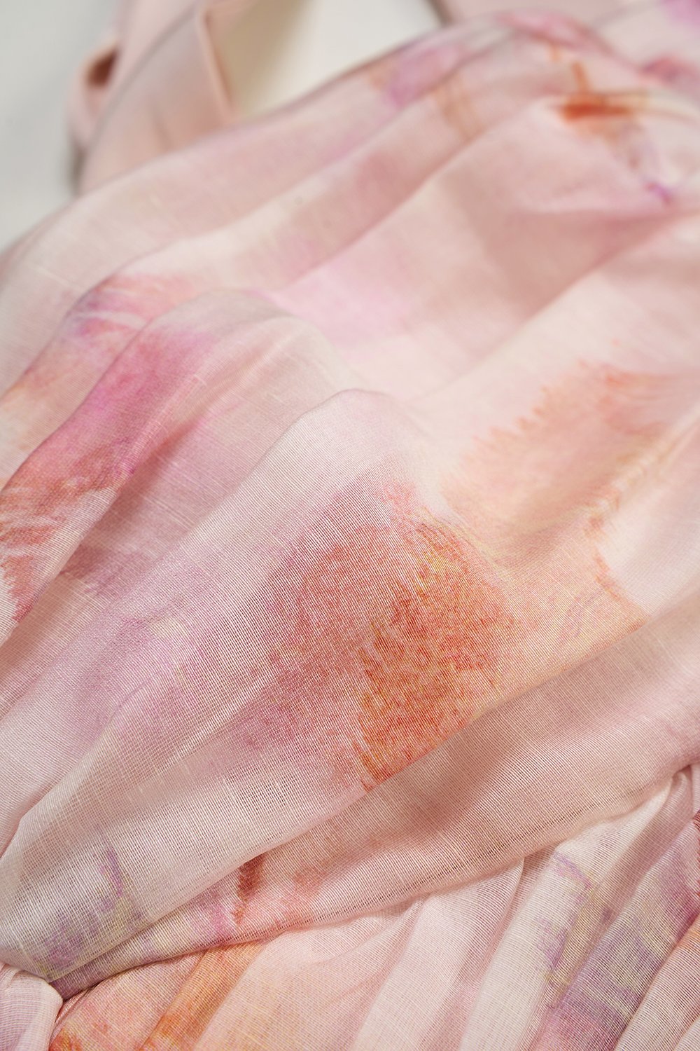 Calypso Padded Removable Ribbon Straps Crop Top in Feather Pink Po&eacute;me