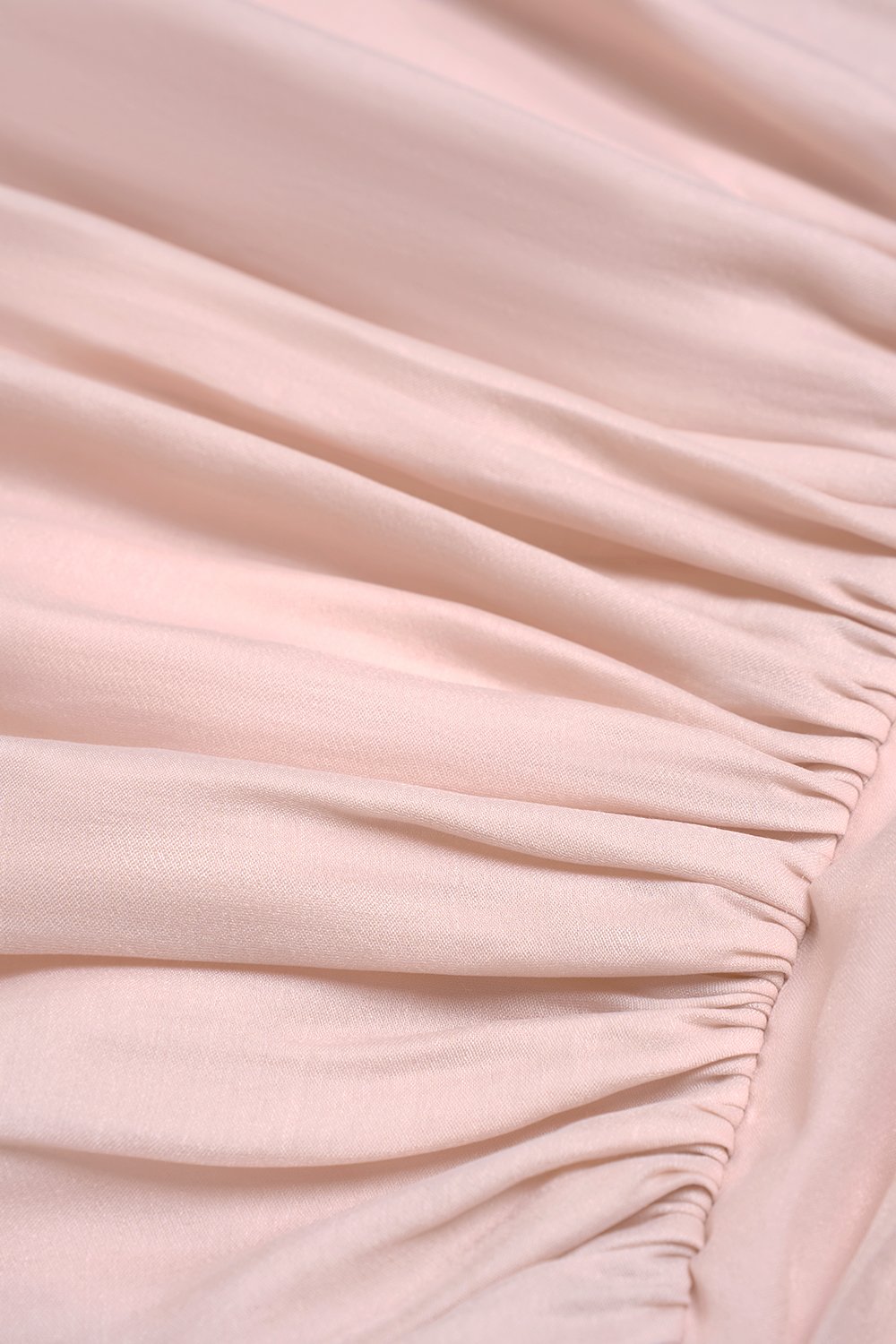 Cosette Billowy Sleeves Ruched Waist Tiered Mini Dress in Blush Glow