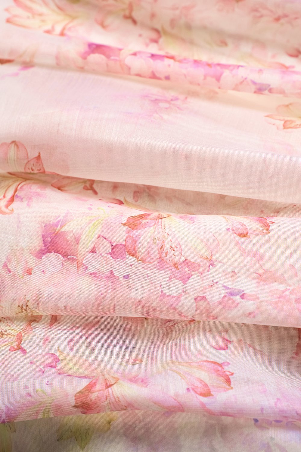 Dream Pleated Bust Soft Corset Midi Dress in Rose Watercolour Waltz