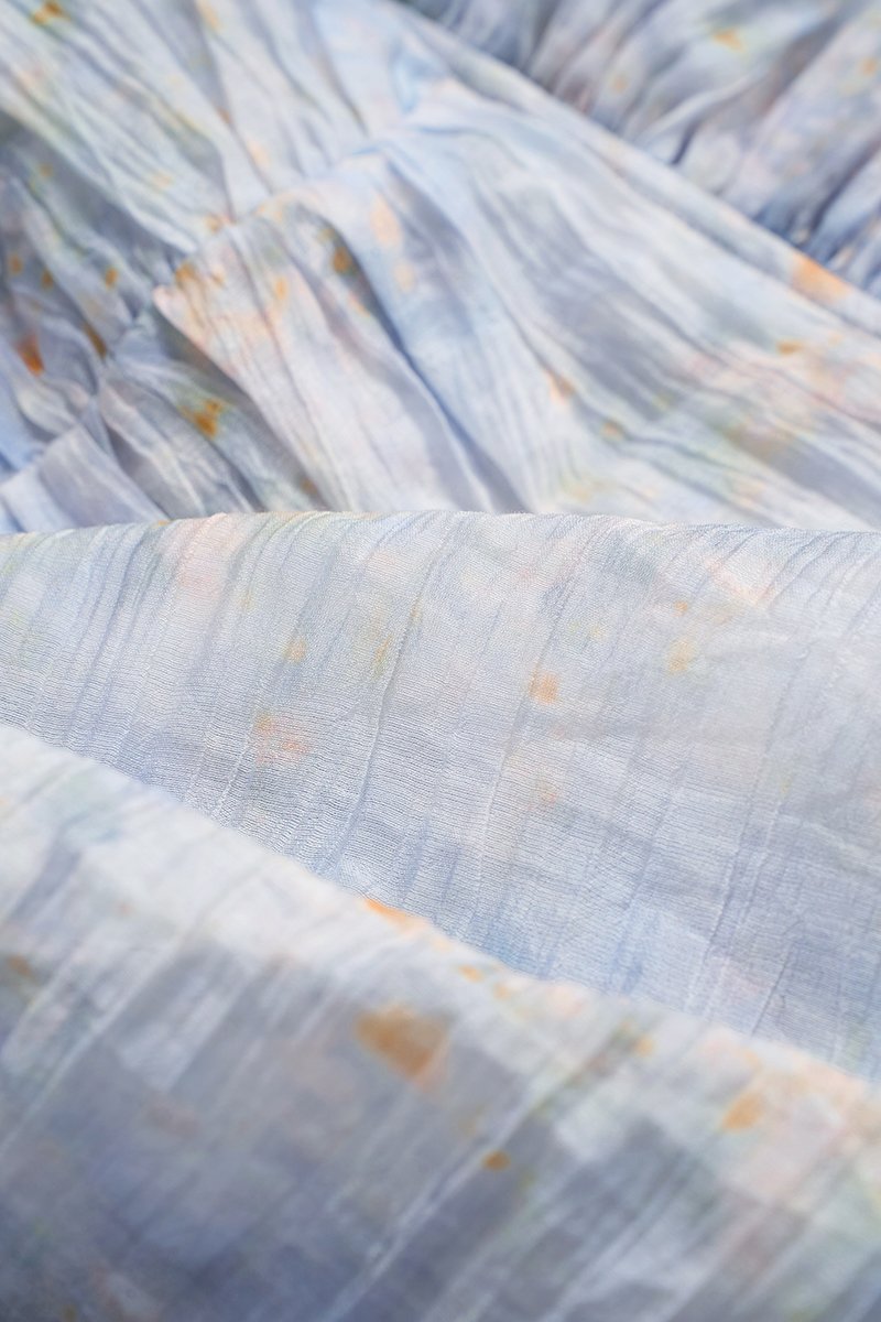 Eve Padded Off Shoulder Blouson in Blue Driftbloom