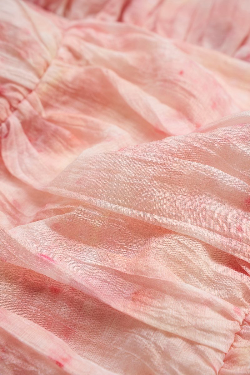 Eve Padded Off Shoulder Blouson in Blush Driftbloom