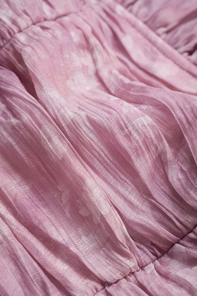 Eve Padded Off Shoulder Blouson in Purple Whisperveil