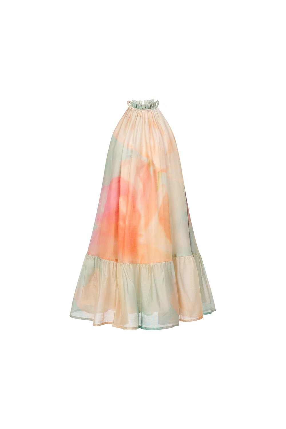 June Halter Flare Mini Dress in Radiant Spring