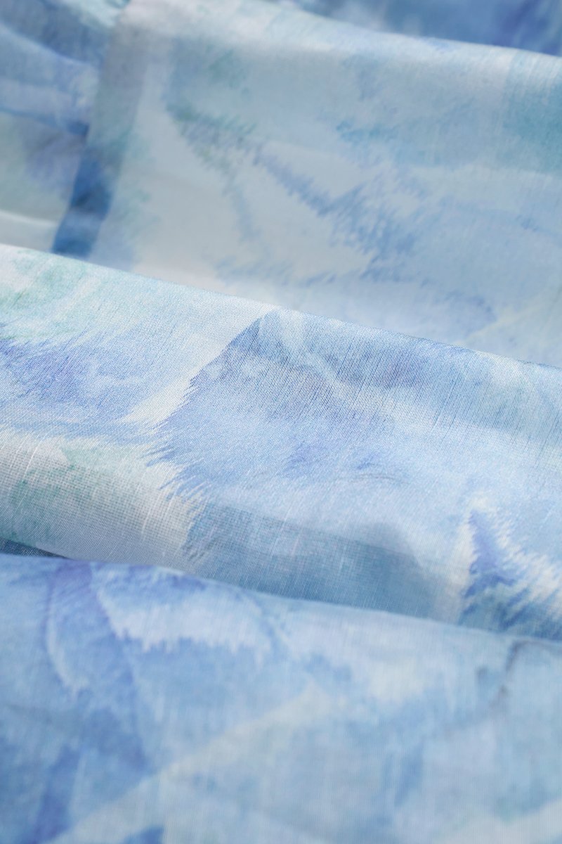 Leila Halter Maxi Dress with Belt in Blue Po&eacute;me