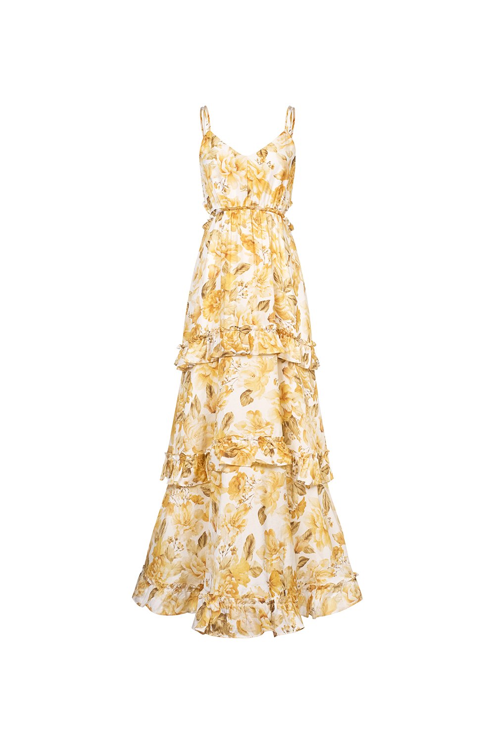 Lira V-neckline Cut Out Maxi Dress in Sunveil Bloom