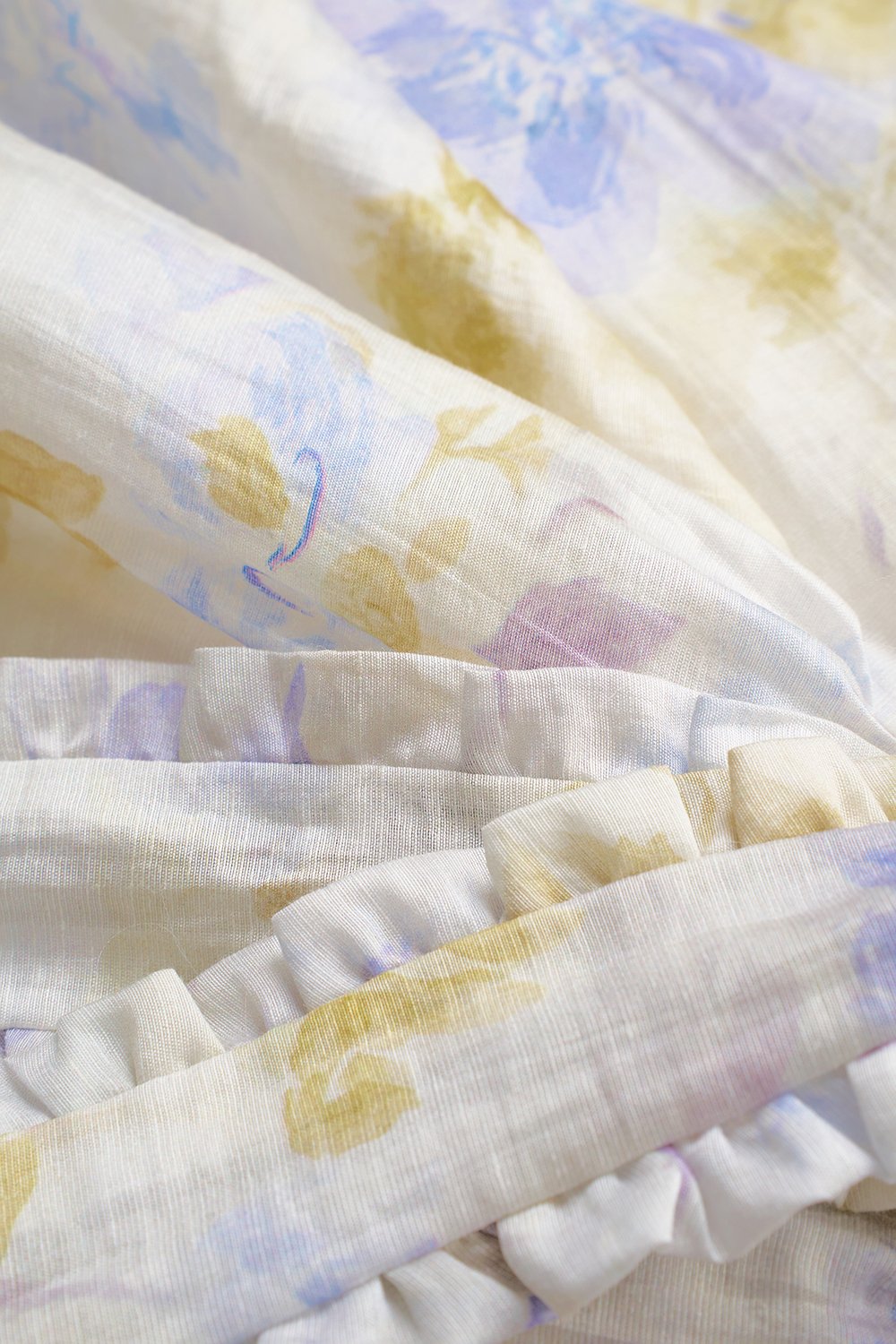 Maisie Padded Halter Flare Maxi Dress in Blue Fleur de Voile