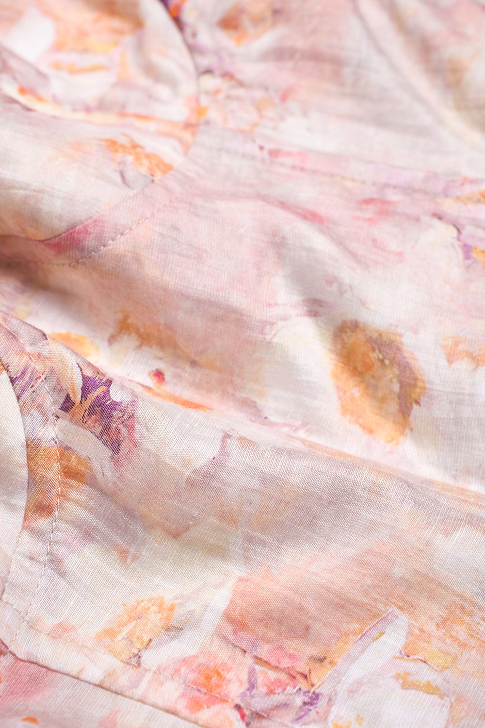 Nettie Bustier Balloon Sleeves Crop Top in Dreaming Purple Blooms