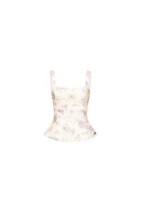 Alix Padded Square Neck Top in Lilac Blooming Bunches