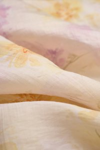 Annelise Sweetheart Balloon Sleeves Mini Dress in Purple Fleur de Voile