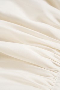 Brenna Straight Neck Flouncy Mini Dress in Ivory Veil