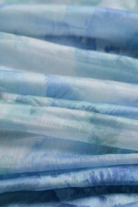 Calypso High Waist Midi Skirt in Blue Po&eacute;me