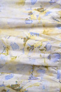 Ceres Diamond Pleated Maxi Dress in Dreaming Blue Blooms