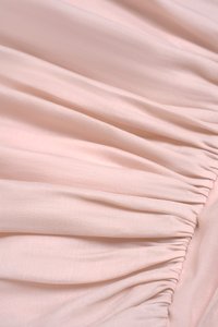 Cosette Billowy Sleeves Ruched Waist Tiered Mini Dress in Blush Glow