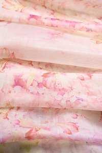 Dream Pleated Bust Soft Corset Midi Dress in Rose Watercolour Waltz