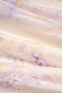 Dream Pleated Bust Soft Corset Midi Dress in Wisteria Watercolour Waltz