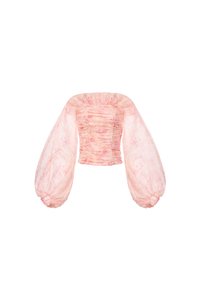 Eve Padded Off Shoulder Blouson in Blush Driftbloom