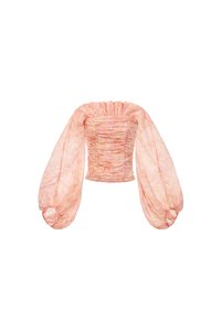 Eve Padded Off Shoulder Blouson in Mandarin Whisperveil