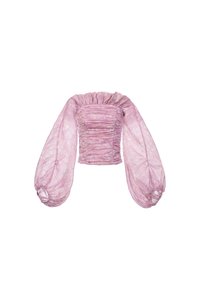 Eve Padded Off Shoulder Blouson in Purple Whisperveil