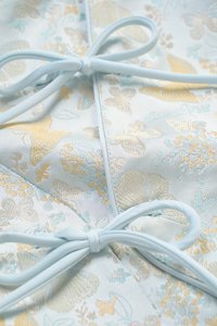 Janine Halter Asymmetrical Cheongsam Top in Blue Butterfly Reverie