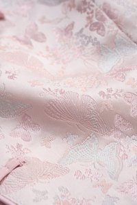 Janine Halter Asymmetrical Cheongsam Top in Pink Butterfly Reverie