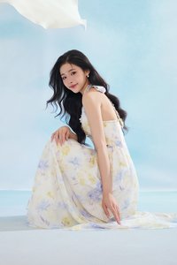 Maisie Padded Halter Flare Maxi Dress in Blue Fleur de Voile