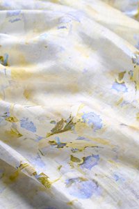 Nettie Bustier Balloon Sleeves Crop Top in Dreaming Blue Blooms