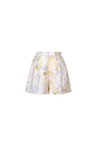 Nettie Pintuck High Waist Shorts in Dreaming Blue Blooms
