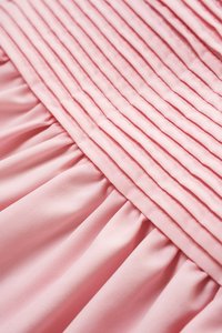 Xena Padded Puff Sleeves Pleated Mini Dress in Light Pink