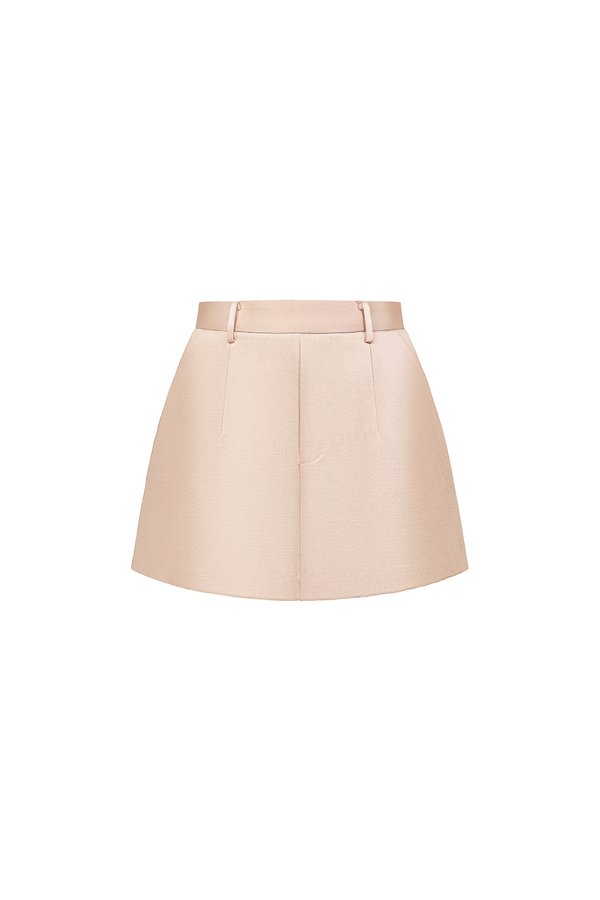 Andrée Sateen Mini Skort in Bare Blush