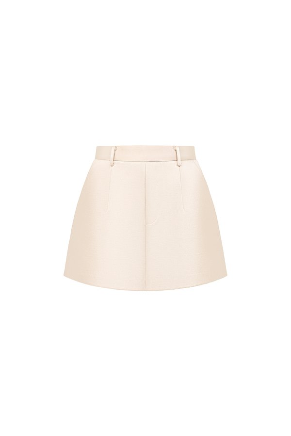 Andrée Sateen Mini Skort in Champagne