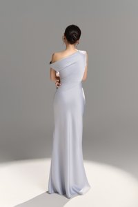 Callune Cowl Maxi Dress in Icy Blue