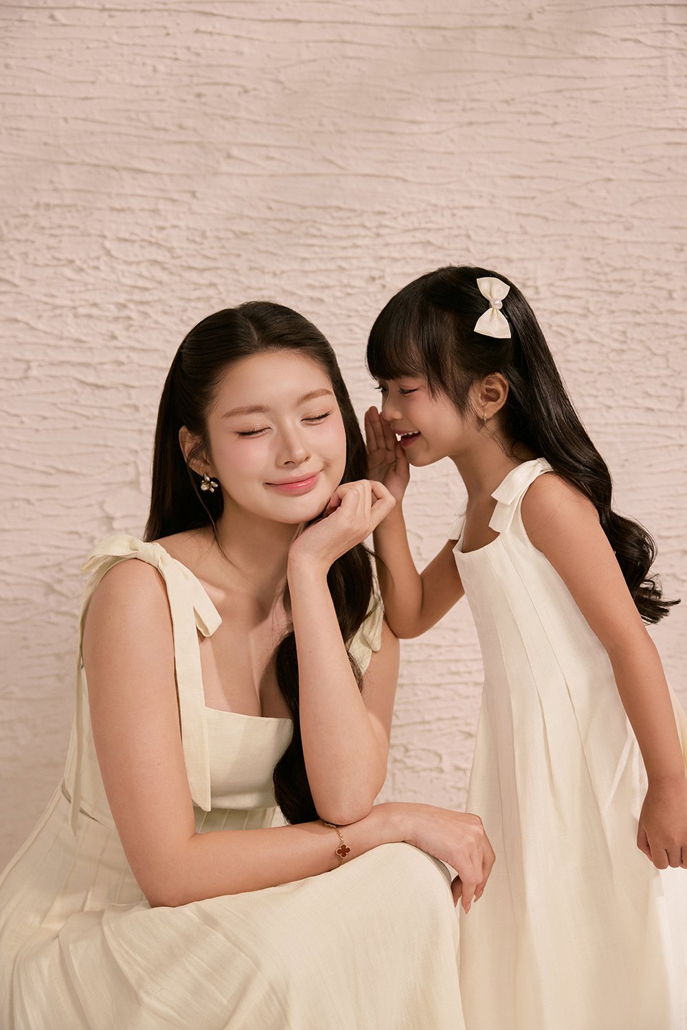 Beth High Waist Pintuck Midi Skirt in Buttercream