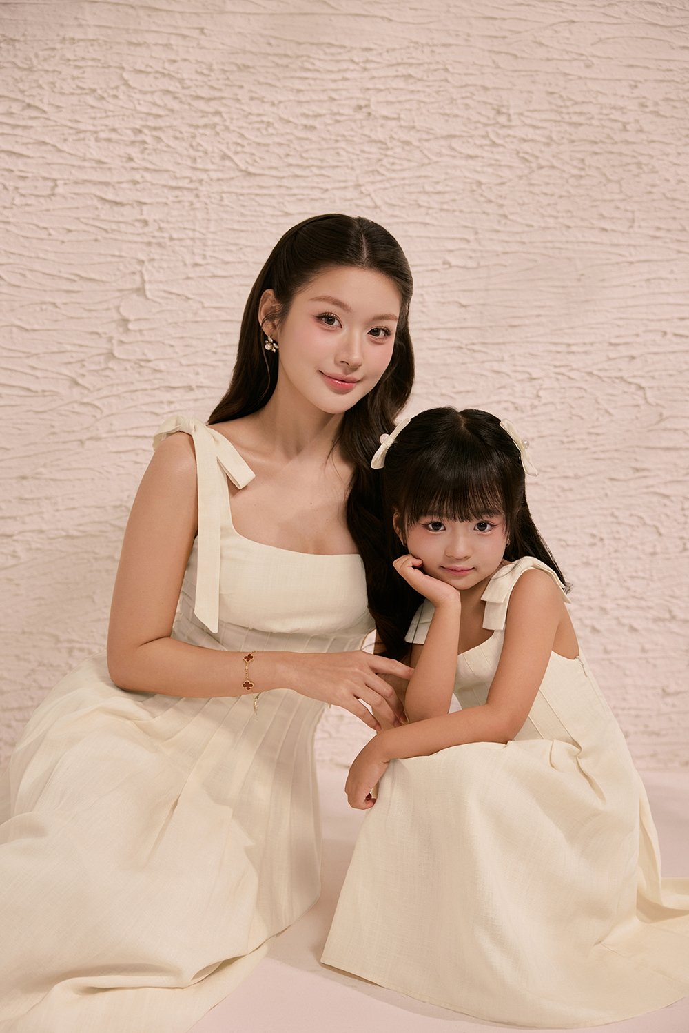 Beth Padded Removable Ribbon Pintuck Crop Top in Buttercream