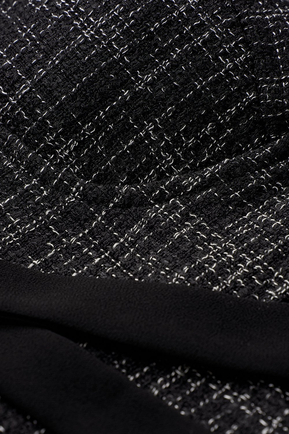 Estelle Tweed Bustier Top with Ribbon Straps in Black