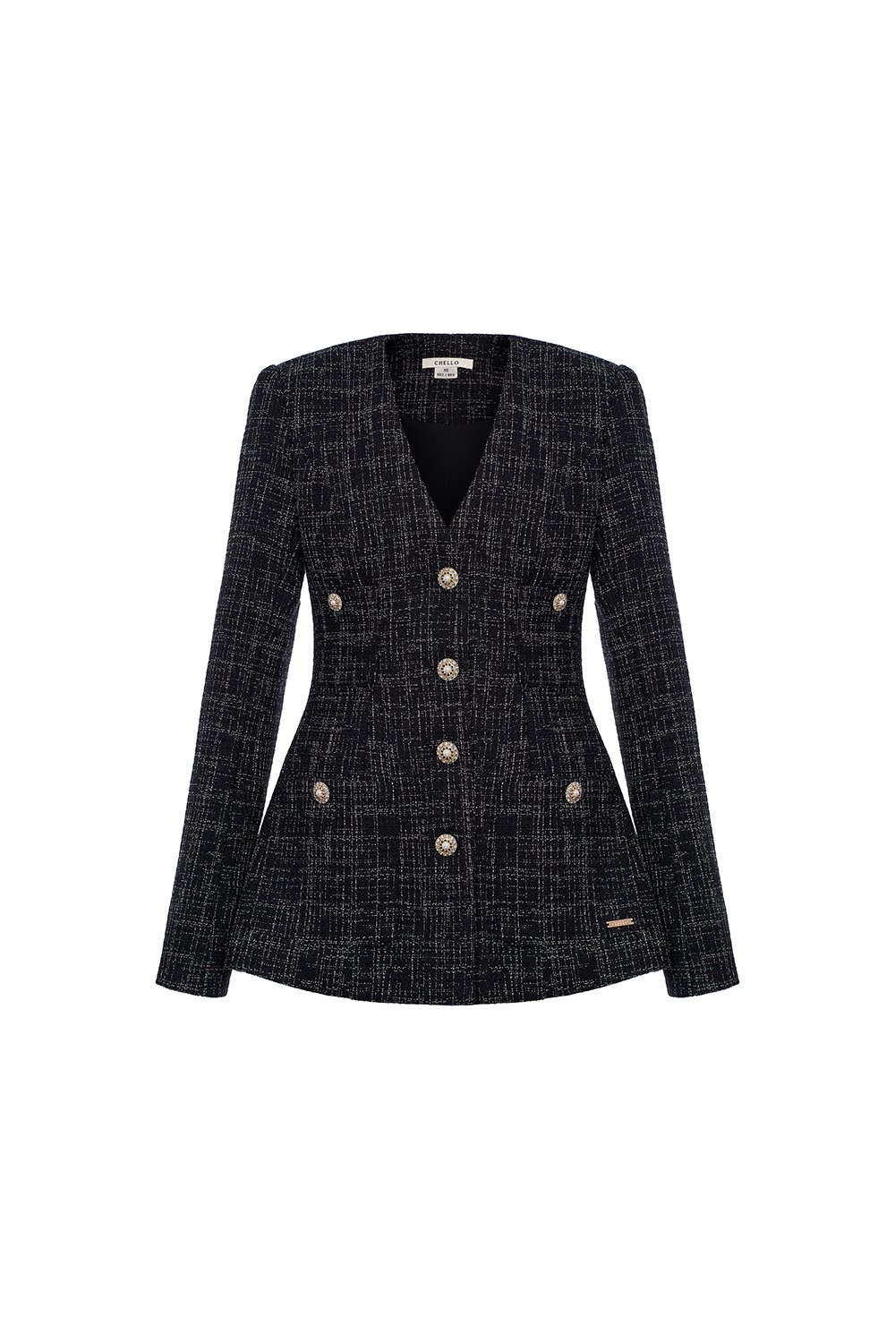 Sloane Tailored Tweed Blazer in Black