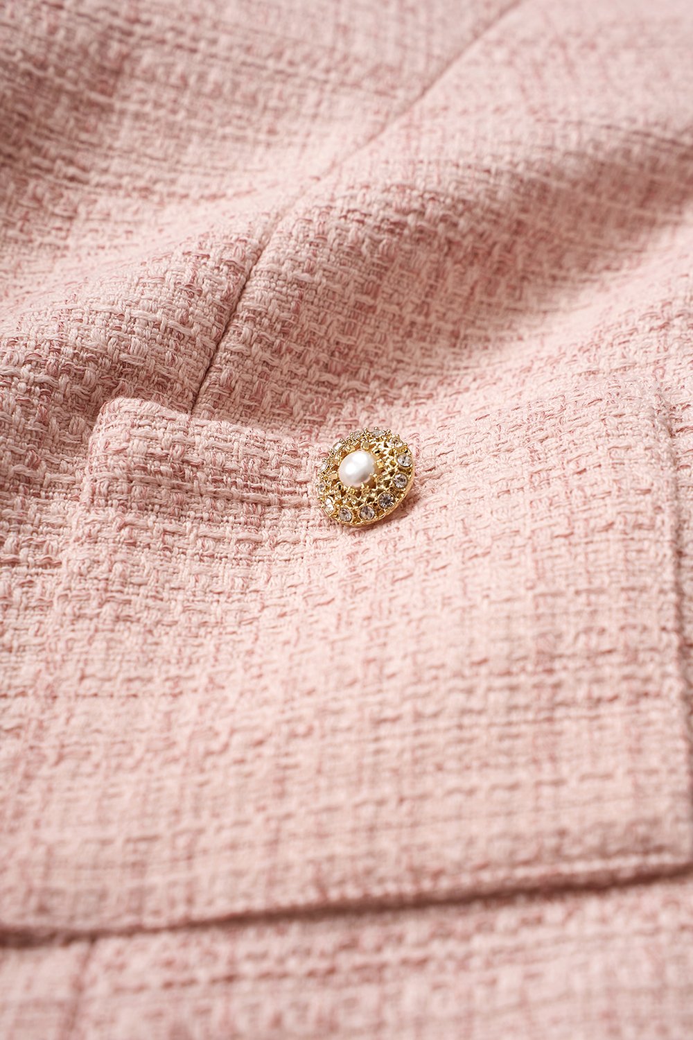Sloane Tailored Tweed Blazer in Tea Rose