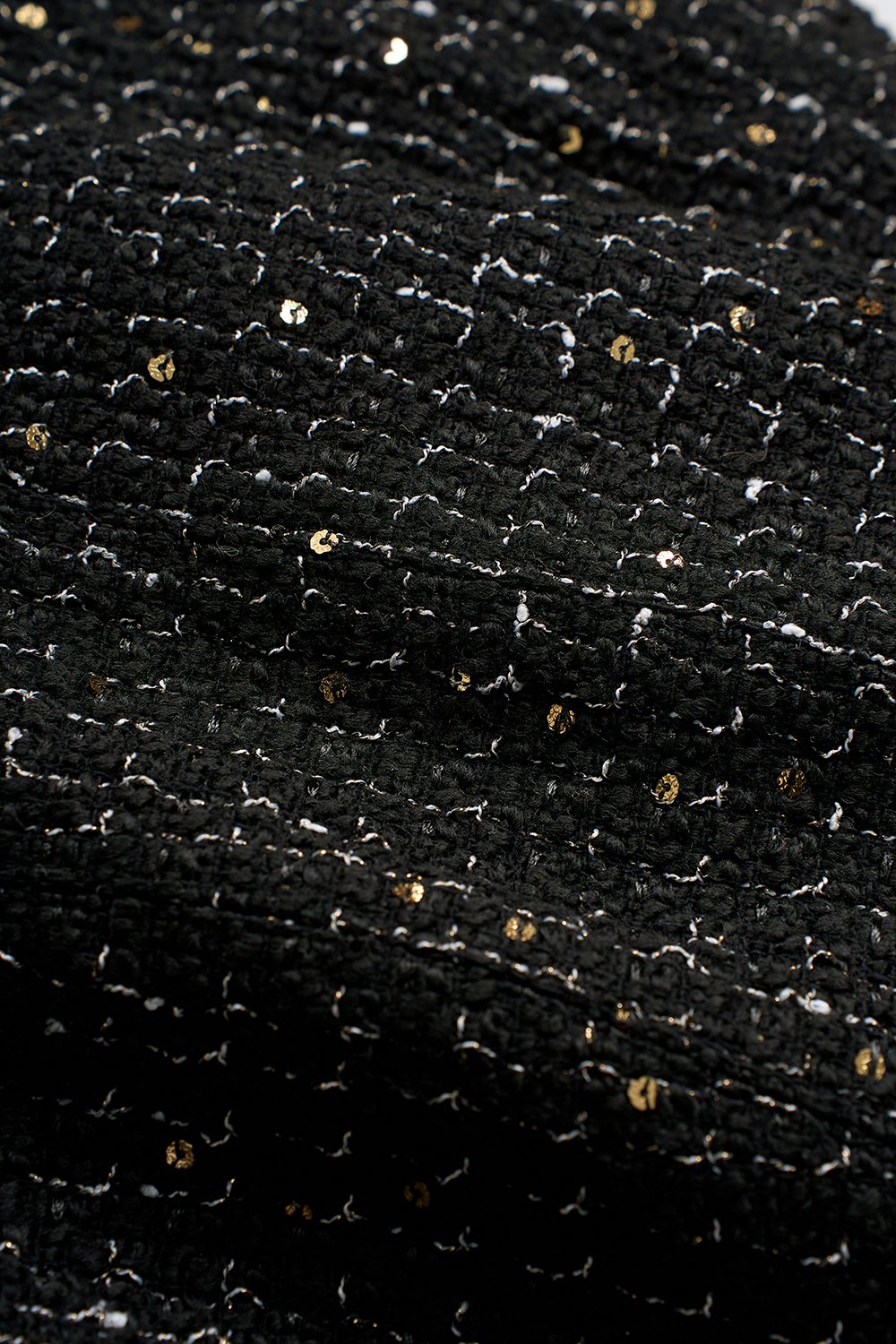 Vera Padded Flare Mini Dress in Black