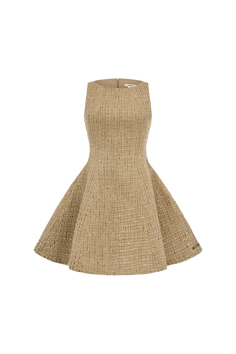 Vera Padded Flare Mini Dress in Macchiato