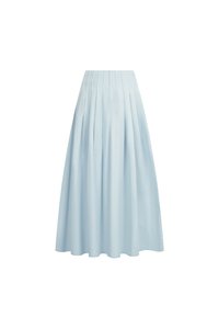 Beth High Waist Pintuck Midi Skirt in Tiffany Blue