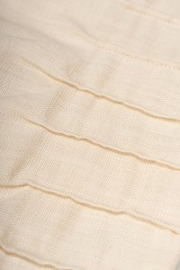 Beth Padded Removable Ribbon Pintuck Crop Top in Buttercream