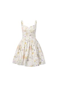 Dream Pleated Bust Soft Corset Mini Dress in Golden Wilds