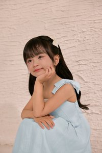 Little Beth Ribbon Straps Pleated Dress in Tiffany Blue