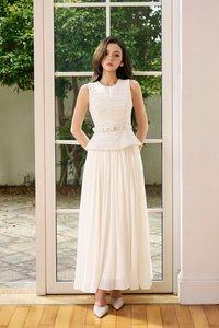 Liz Padded Contrast Maxi Dress in Cream