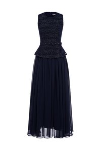 Liz Padded Contrast Maxi Dress in Midnight Blue