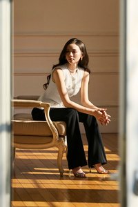 Rhea Tailored Vest Top in Cream