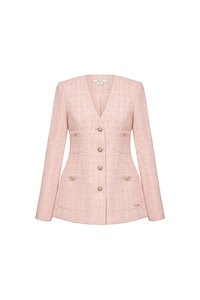 Sloane Tailored Tweed Blazer in Tea Rose