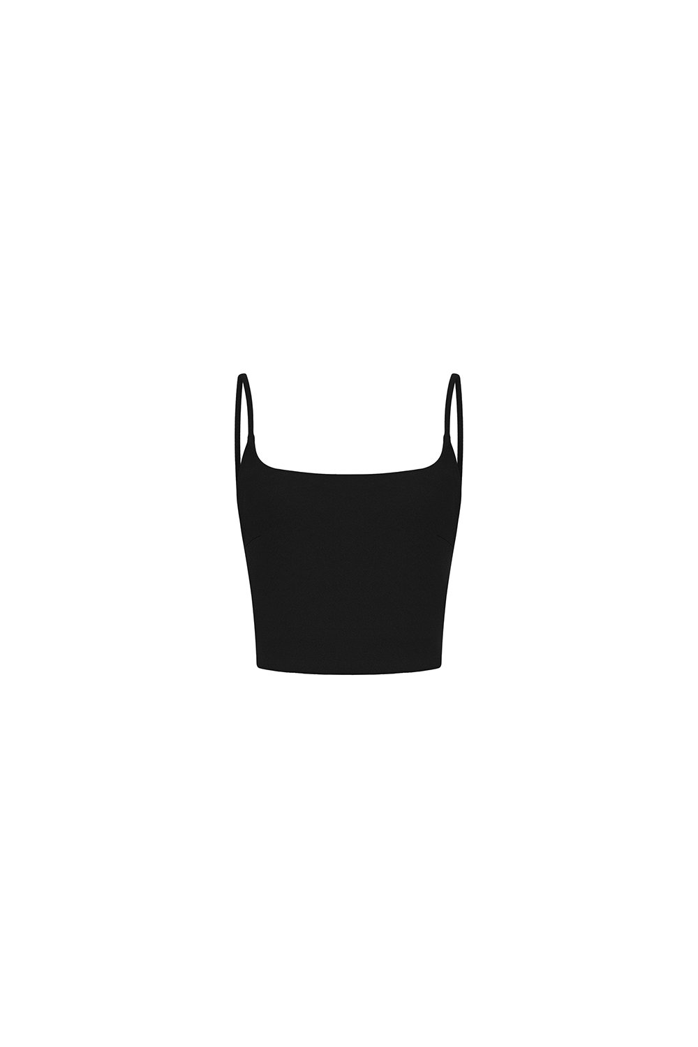 Clea Spaghetti Padded Crop Top in Classic Black