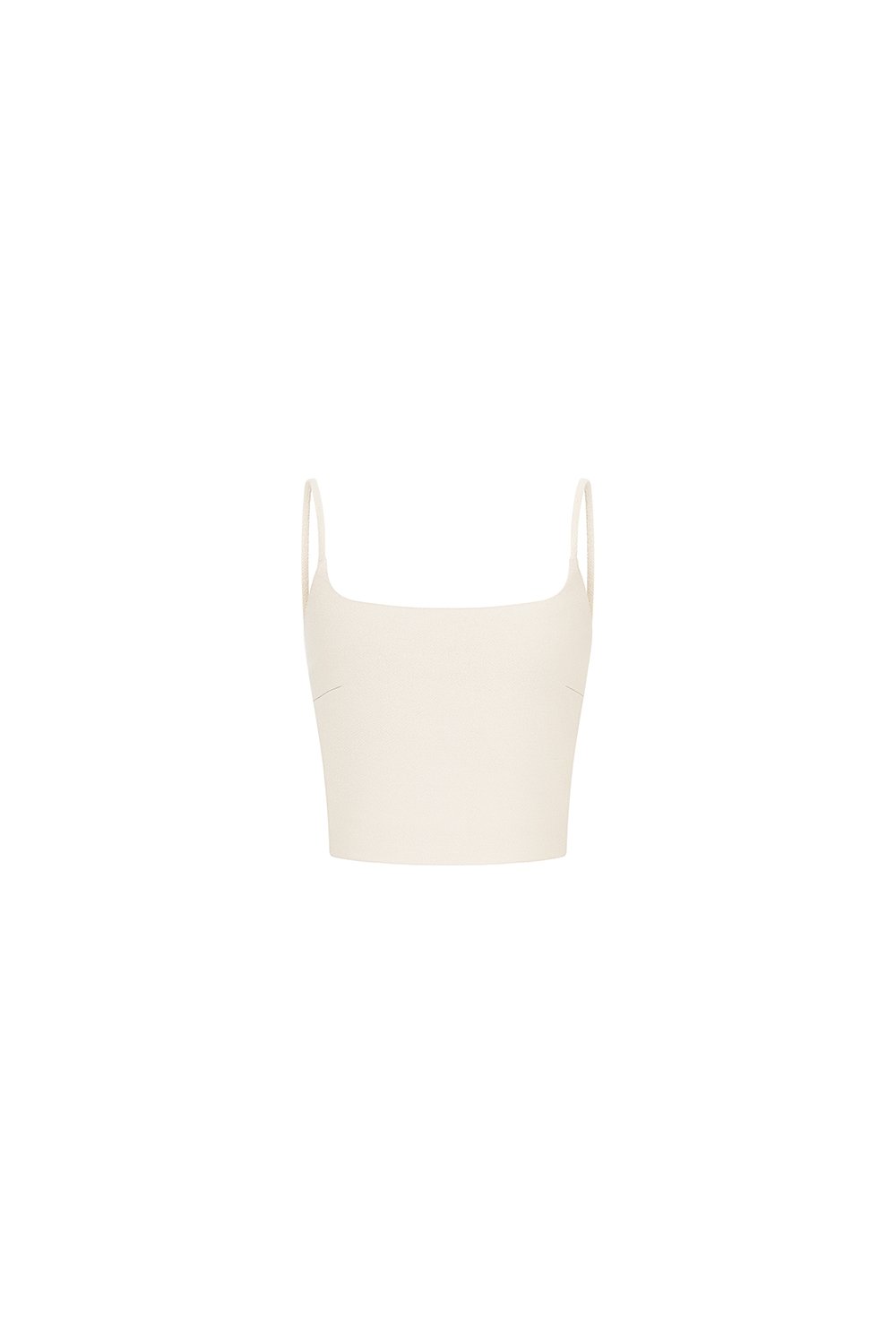 Clea Spaghetti Padded Crop Top in Ivory