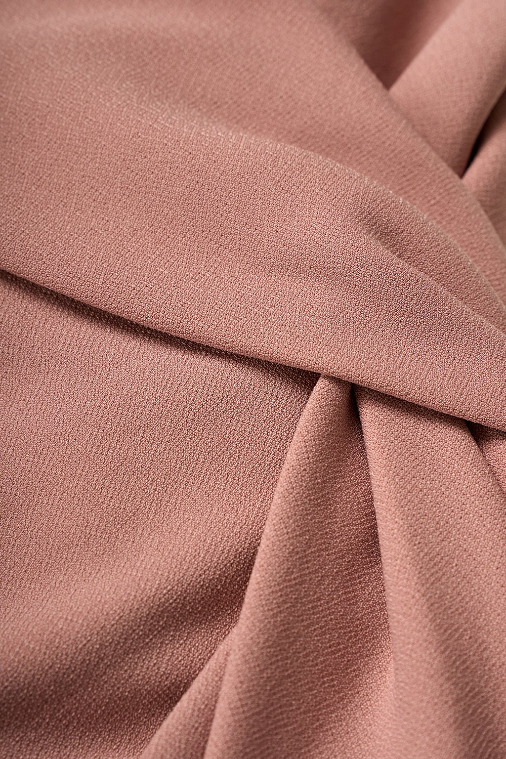 Elaine Padded Asymmetrical Twist Top in Dusty Rose