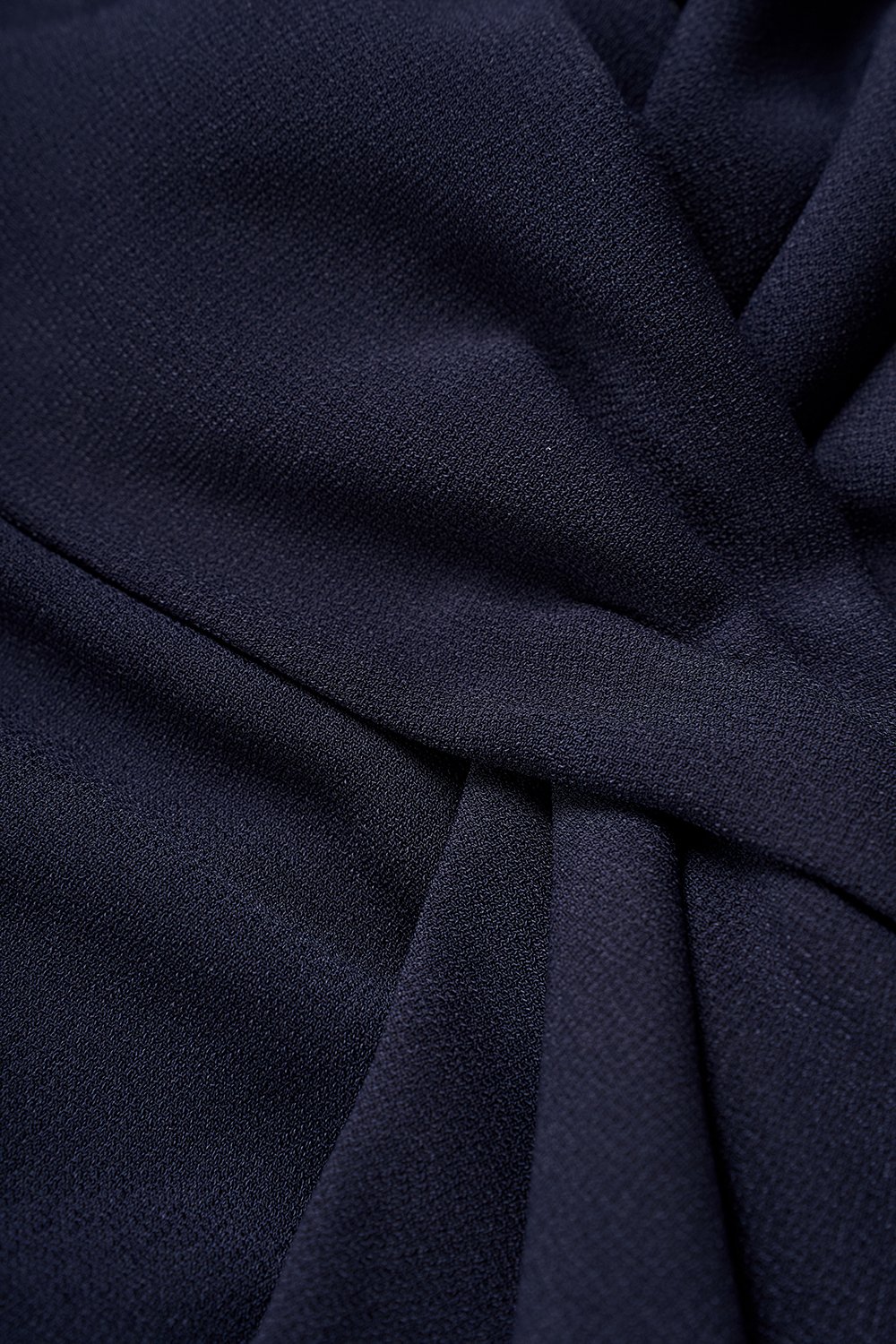 Elaine Padded Asymmetrical Twist Top in Navy Blue